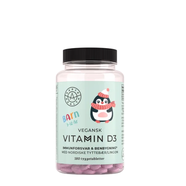 Aarja Health Kids Vitamin D3 med lingon, förpackning