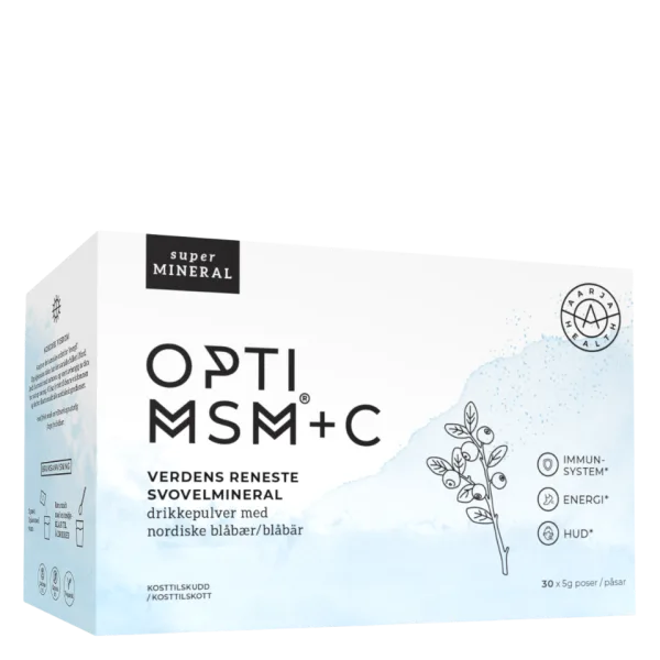 Aarja Health OptiMSM, vitamin C med blåbär, förpackning