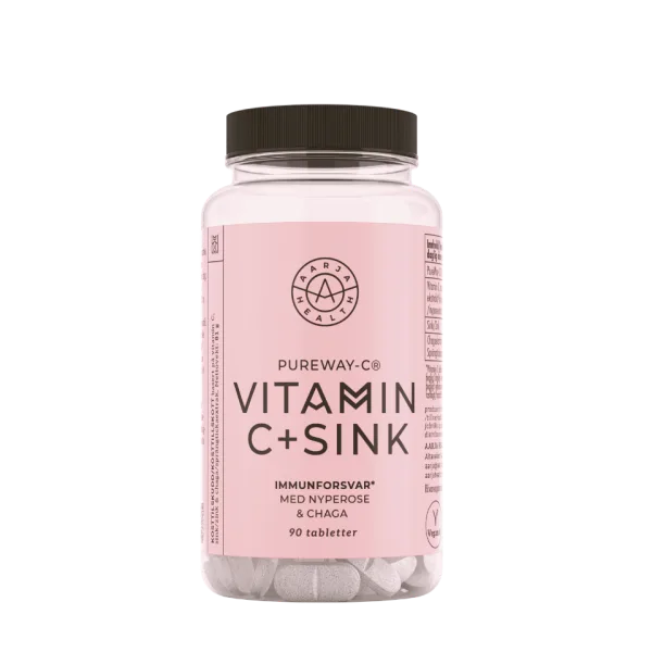 Aarja Health Vitamin C 500 med zink och chaga, förpackning