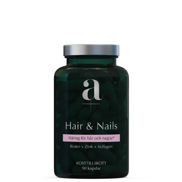 Alpha Plus Hår & Naglar Biotin Zink Kollagen 90 kapslar