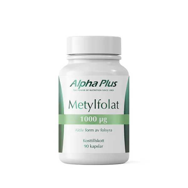 Alpha Plus Metylfolat 1000 µg 90 kapslar