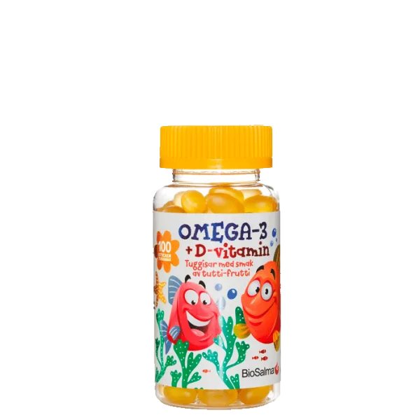 BioSalma BioSalma Omega-3 + D-vitamin Barn 100 st tuggisar