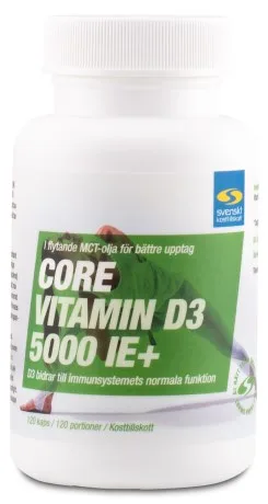 Core Vitamin D3 5000 IE+ från Svenskt Kosttillskott
