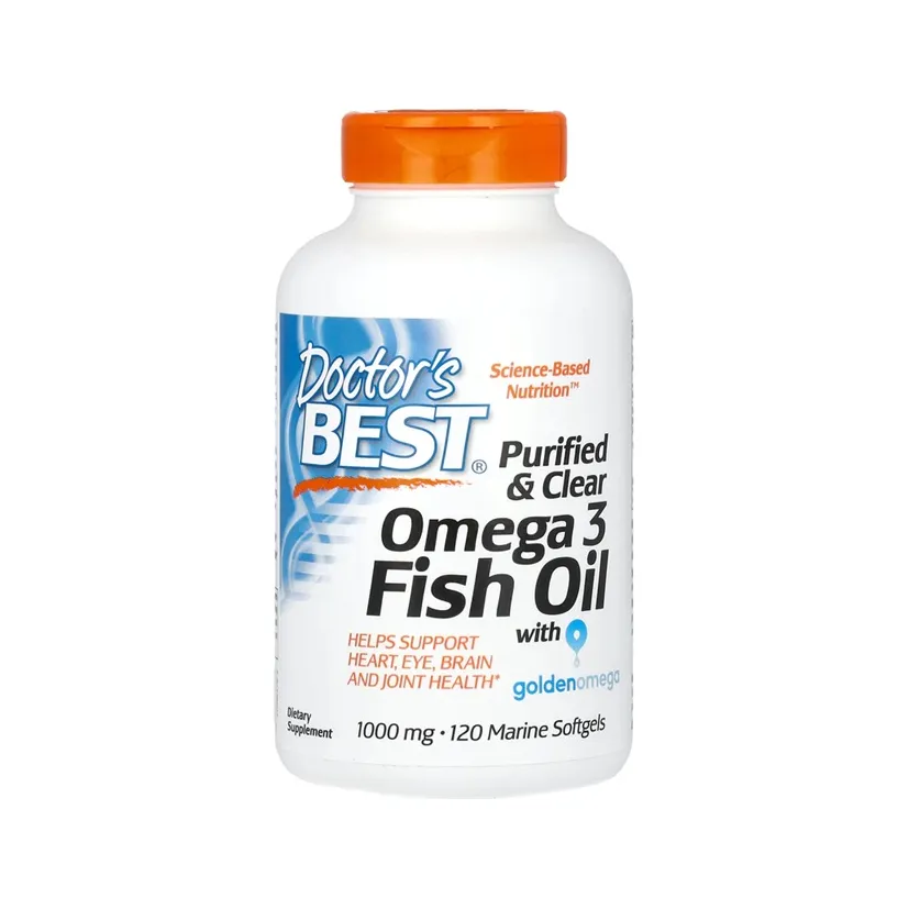 Doctor's Best Purified & Clear Omega 3 Fish Oil 1000 mg 120 kapslar
