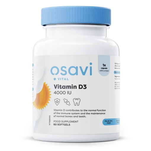 Osavi Vitamin D3, 4000 IE, 60 mjukkapslar
