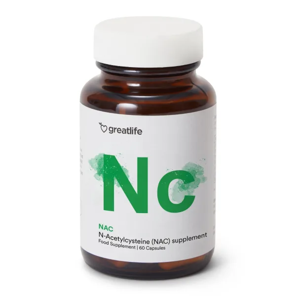 Greatlife NAC (N-Acetylcysteine) 60 kapslar, förpackning