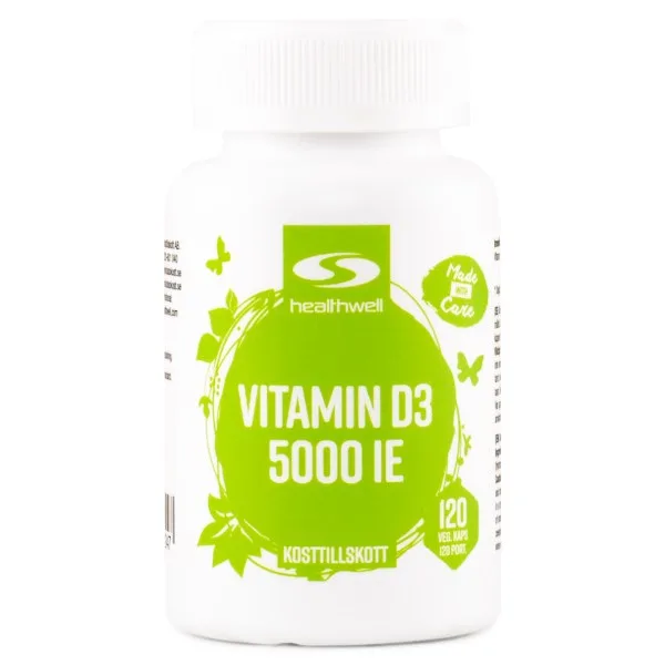 Healthwell Healthwell Vitamin D3 5000 IE, 120 kaps