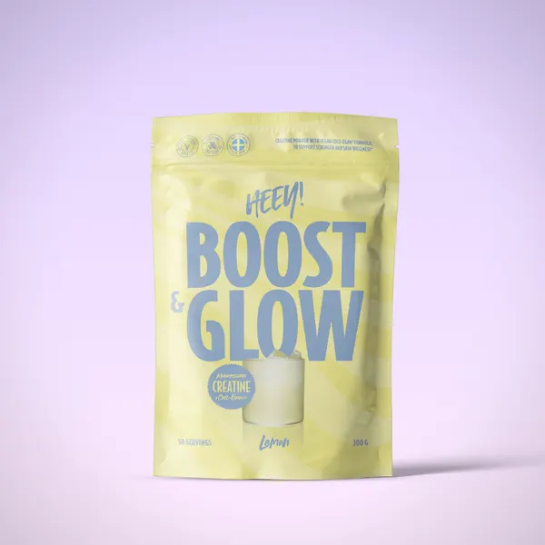 Heey! Boost & Glow Creatine + Coll-egan®, förpackning