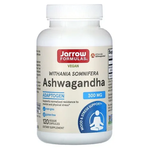 Jarrow ashwagandha-tillskott i förpackning