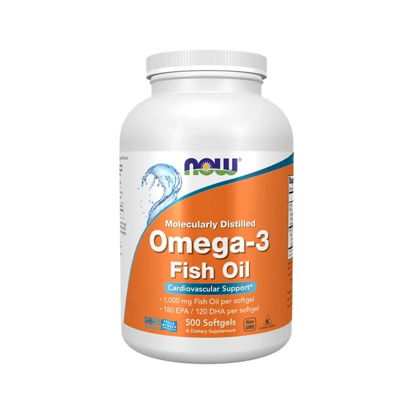 NOW Foods Omega-3 Fish Oil Molecularly Distilled 500 kapslar