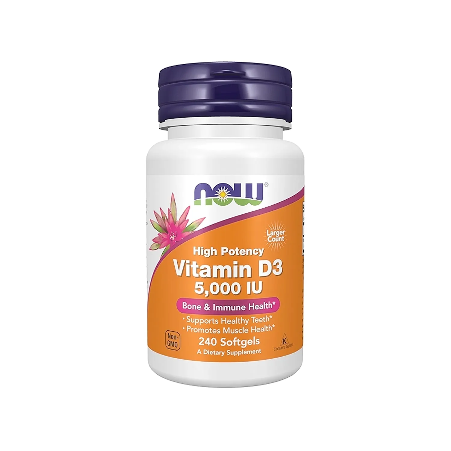 NOW Foods Vitamin D-3 5000 IU 240 kapslar
