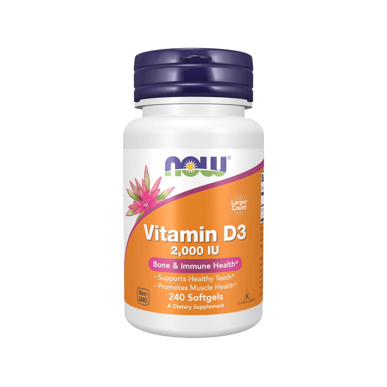 NOW Foods Vitamin D-3 2000 IU 240 Kapslar