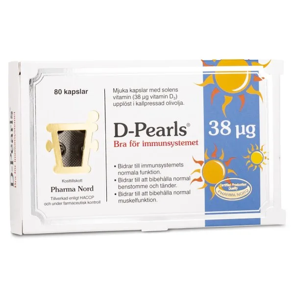 Pharma Nord Pharma Nord D-Pearls Vitamin D3 38 mcg, 80 kaps